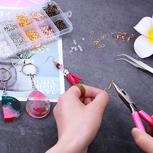 Earring Hooks, Audab 1400pcs Making Kit with 200pcs Ear Ring 1000pcs Jump Rings, Backs and Jewelry Pliers for Supplies Findings