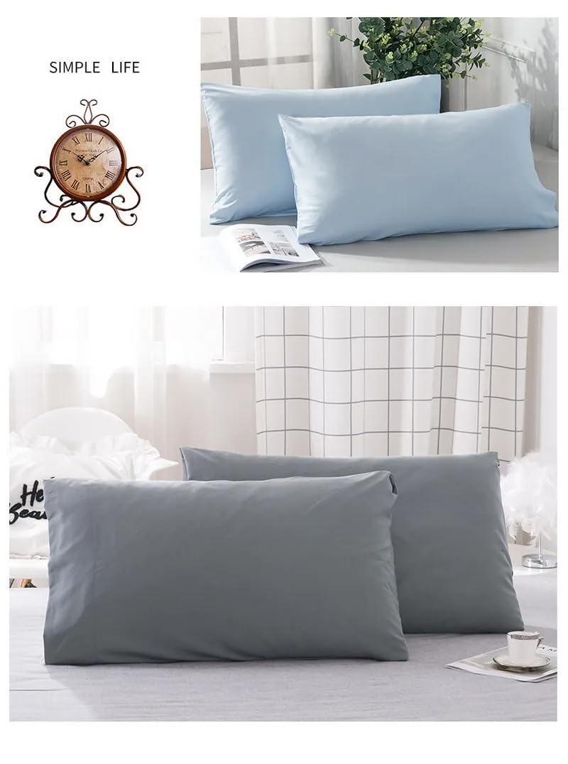 QBED Luxury Solid Color Pillowcase 2 Pack CM 50 * 70 Soft Hypoallergenic Good Night Sleep (Charcoal, 50 * 70 CM)