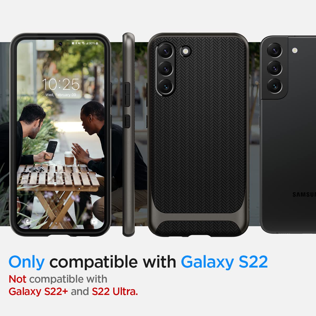text spigen-neo-hybrid-designed-for-galaxy-s22-case-2022-gunmetal