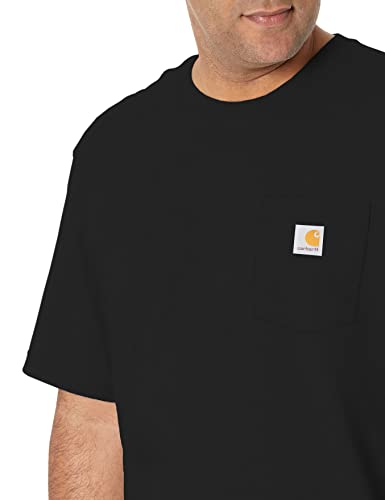 Carhartt Mens Loose Fit Heavyweight Short-Sleeve Pocket T-Shirt Work Utility t Shirts, Black, X-Large US