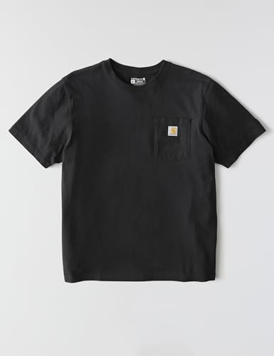 Carhartt Mens Loose Fit Heavyweight Short-Sleeve Pocket T-Shirt Work Utility t Shirts, Black, X-Large US