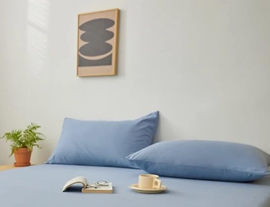 QBED Luxury Solid Color Pillowcase 2 Pack CM 50 * 70 Soft Hypoallergenic Good Night Sleep (Charcoal, 50 * 70 CM)