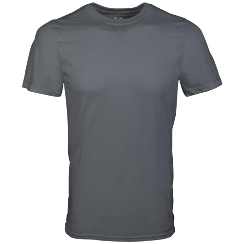 Gildan Men's Crew T-Shirts, Multipack, Style G1100, Black/Sport Grey/Charcoal (5-Pack), Large