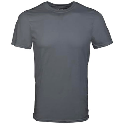 Gildan Men's Crew T-Shirts, Multipack, Style G1100, Black/Sport Grey/Charcoal (5-Pack), Large
