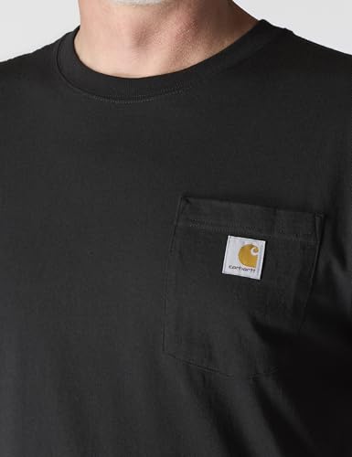 Carhartt Mens Loose Fit Heavyweight Short-Sleeve Pocket T-Shirt Work Utility t Shirts, Black, X-Large US