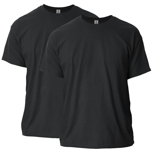 Gildan Adult Ultra Cotton T-Shirt, Style G2000, Multipack, Black (2-Pack), Medium