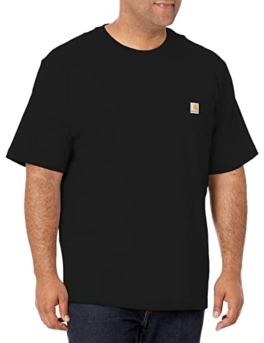Carhartt Mens Loose Fit Heavyweight Short-Sleeve Pocket T-Shirt Work Utility t Shirts, Black, X-Large US