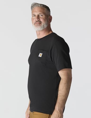 Carhartt Mens Loose Fit Heavyweight Short-Sleeve Pocket T-Shirt Work Utility t Shirts, Black, X-Large US