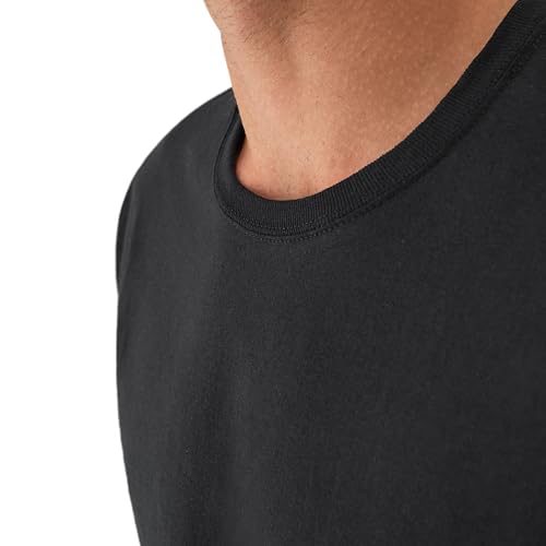 Hanes Mens Cotton, Moisture-wicking Crew Tee Undershirts, Multi-packs, Black/Grey/Blue Assorted - 6 Pack, X-Large US