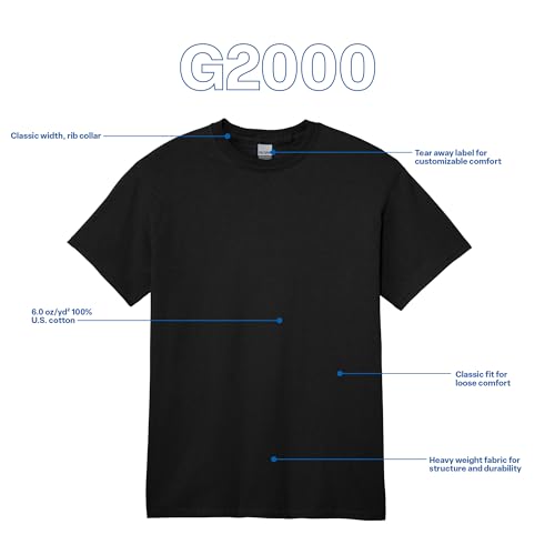 text  gildan-adult-ultra-cotton-t-shirt-style-g2000-multipack-black-2-pack-medium