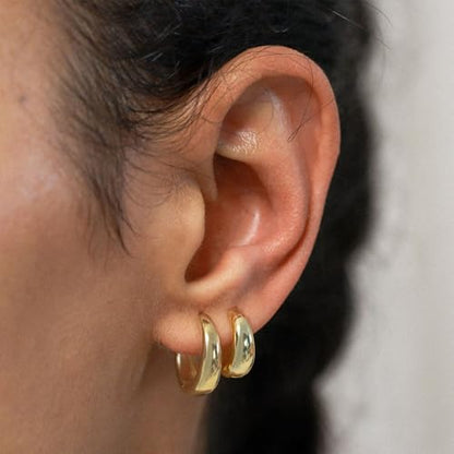 Gold Hoop Earrings Set for Women, 18 Pairs Hypoallergenic Open Pearl Hoops Earring pack, Gold Statement Hoop Earrings for Women Trendy Jewelry