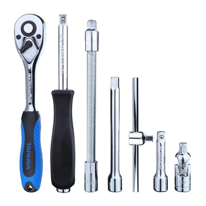 text  taparia-sa46-steel-socket-set-blue-46-pieces