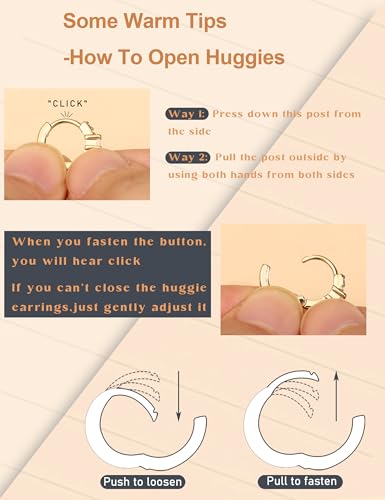 LOLIAS Small 14K Gold Plated Chunky Hoop Earrings for Women Hypoallergenic Silver Earrings Set for Sensitive Ears Non Tarnish Huggie Hoops Earring Stacks for Multiple Piercing Jewelry Lightweight 3Pairs Chunky 14K Gold Plated