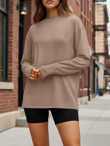 text  trendy-queen-womens-oversized-long-sleeve-t-shirts-2026-basic-crewneck-tee-fall-tops-casual-workout-y2k-clothes-khaki-m