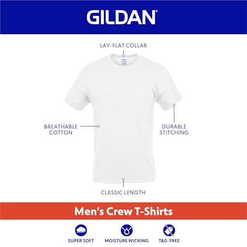 Gildan Men's Crew T-Shirts, Multipack, Style G1100, Black/Sport Grey/Charcoal (5-Pack), Large