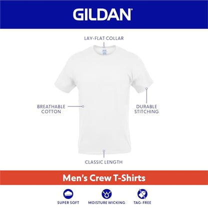 Gildan Men's Crew T-Shirts, Multipack, Style G1100, Black/Sport Grey/Charcoal (5-Pack), Large