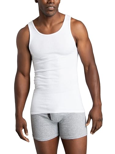 text  fruit-of-the-loom-mens-tag-free-tank-a-shirt-6-pack-white-large