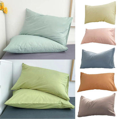 QBED Luxury Solid Color Pillowcase 2 Pack CM 50 * 70 Soft Hypoallergenic Good Night Sleep (Charcoal, 50 * 70 CM)