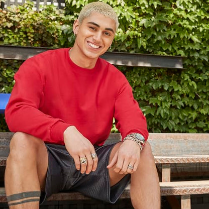 Hanes Men's EcoSmart Sweatshirt, stonewashed green, Medium