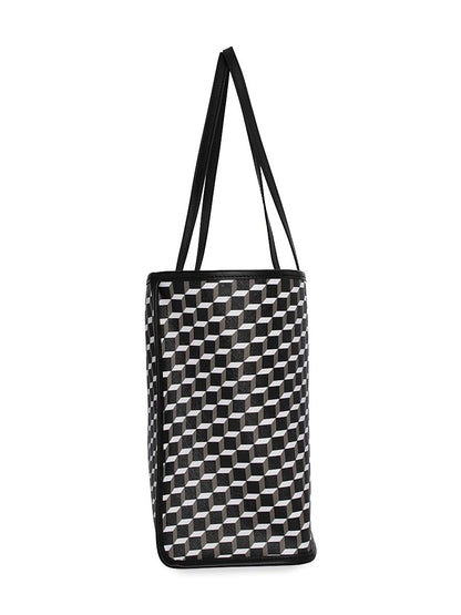 Pierre Hardy, Cab 3D Cube Canvas-Leather Tote Bag, Black White