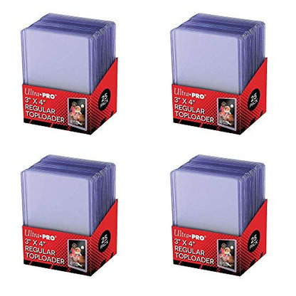 Ultra Pro 3 x 4 Clear Regular, 100 Pieces Toploader Thick Card Cases - for Trading Cards such as Pokemon Magic - Standard Size Transparent