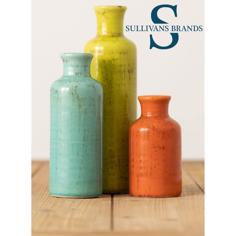 Sullivans Vase Set, Farmhouse Decor, Vases for Your Kitchen, Bedroom, Office, Living Room Bathroom, Mantle & Shelf Home Decor, Centerpiece Table Decorations (CM2334)
