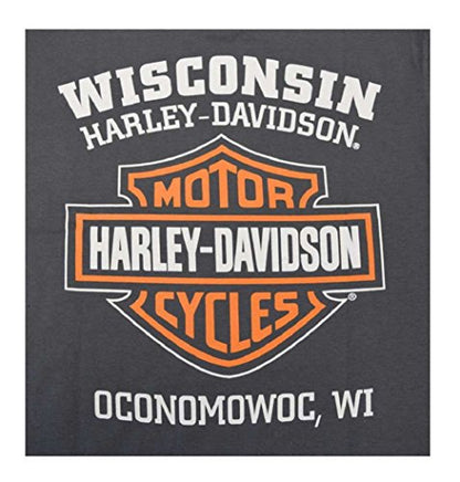 text  harley-davidson-mens-long-sleeve-orange-bar-shield-grey-shirt-30291963-xl