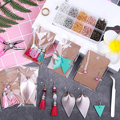 Earring Hooks, Audab 1400pcs Making Kit with 200pcs Ear Ring 1000pcs Jump Rings, Backs and Jewelry Pliers for Supplies Findings