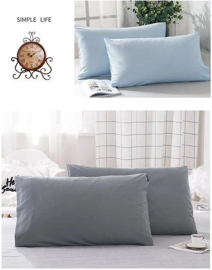 QBED Luxury Solid Color Pillowcase 2 Pack CM 50 * 70 Soft Hypoallergenic Good Night Sleep (Charcoal, 50 * 70 CM)