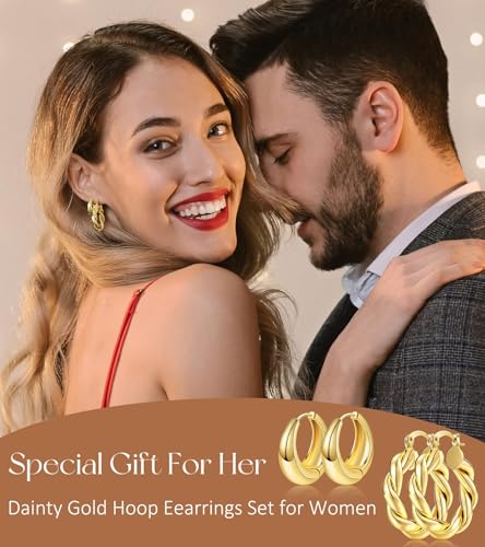 text  adoyi-gold-hoop-earrings-set-for-women-girls-trendy-14k-plated-gold-hoops-small-chunky-earrings-twisted-huggie-ear-ring-pack-lightweight-9-pairs-jewelry-set-for-valentines-mothers-day-birthday-gifts