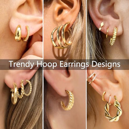 text  adoyi-gold-hoop-earrings-set-for-women-girls-trendy-14k-plated-gold-hoops-small-chunky-earrings-twisted-huggie-ear-ring-pack-lightweight-9-pairs-jewelry-set-for-valentines-mothers-day-birthday-gifts