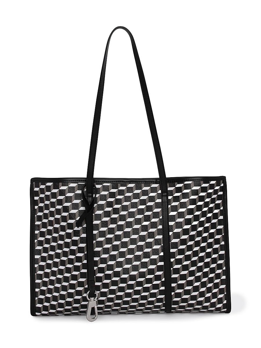Pierre Hardy, Cab 3D Cube Canvas-Leather Tote Bag, Black White