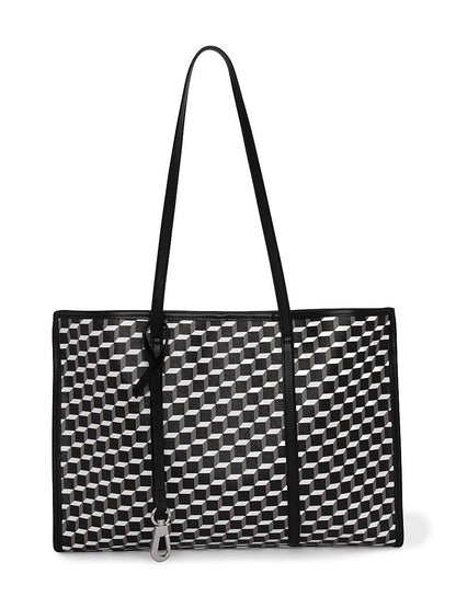 Pierre Hardy, Cab 3D Cube Canvas-Leather Tote Bag, Black White