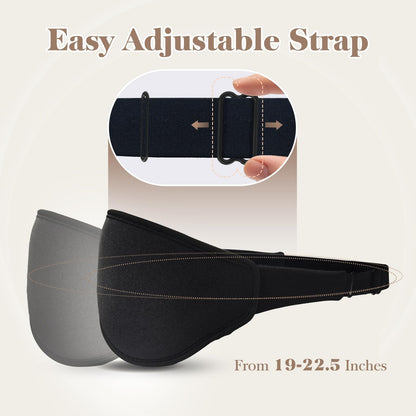 Fygrip 3D Eye Mask Sleep Mask for Men & Women, 100% Pressure-Free & Light Block-Out Eye Mask for Sleep with Easy Adjustable Strap, Night Eye Cover for Travel, Black