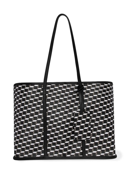 Pierre Hardy, Cab 3D Cube Canvas-Leather Tote Bag, Black White