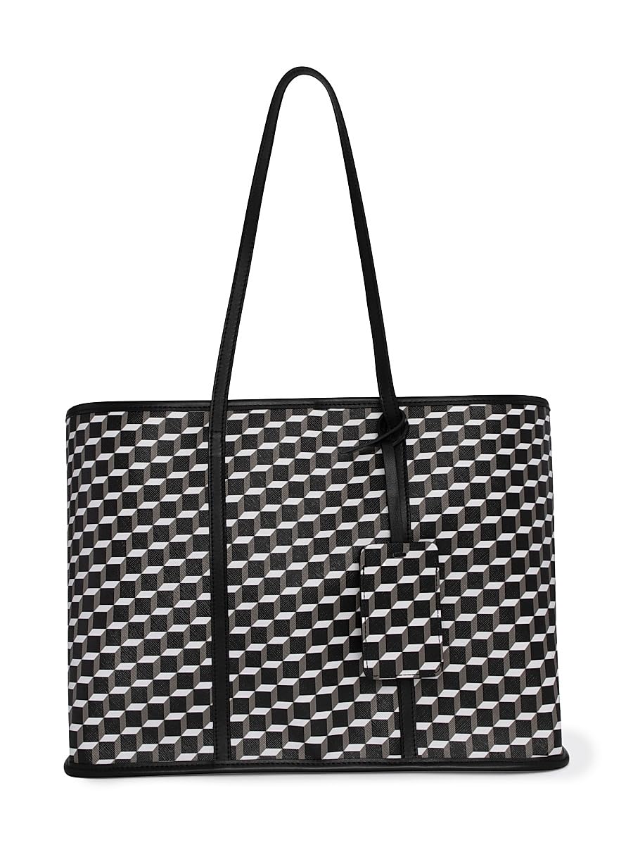 Pierre Hardy, Cab 3D Cube Canvas-Leather Tote Bag, Black White