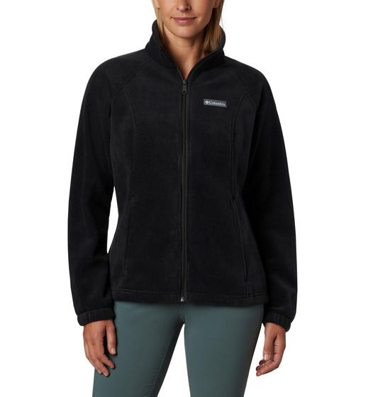 Columbia Women's Benton Springs Full Zip Jacket, Soft Fleece with Classic Fit, Black, XX-Large