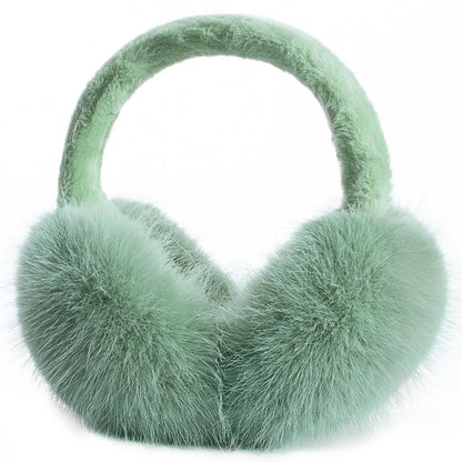ZMUBB Winter Ear Muffs for Women Men - Foldable Fuzzy Earmuffs Faux Fur Ear Warmer, Perfect Ear Covers for Cold Days (green)