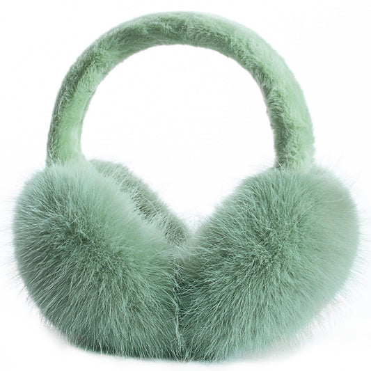 ZMUBB Winter Ear Muffs for Women Men - Foldable Fuzzy Earmuffs Faux Fur Ear Warmer, Perfect Ear Covers for Cold Days (green)