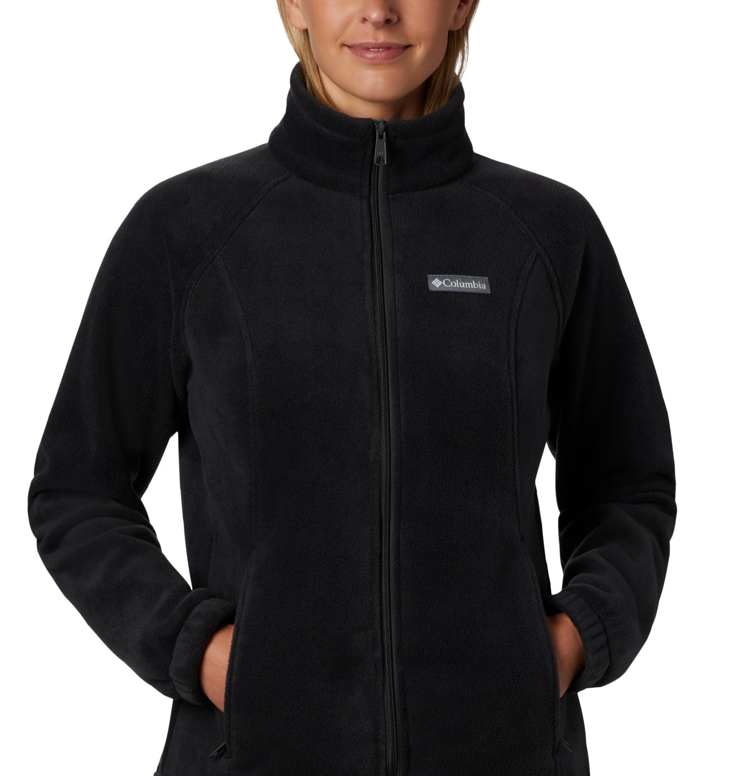 Columbia Women's Benton Springs Full Zip Jacket, Soft Fleece with Classic Fit, Black, XX-Large