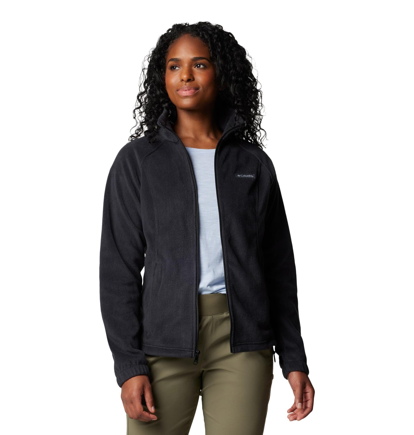Columbia Women's Benton Springs Full Zip Jacket, Soft Fleece with Classic Fit, Black, XX-Large