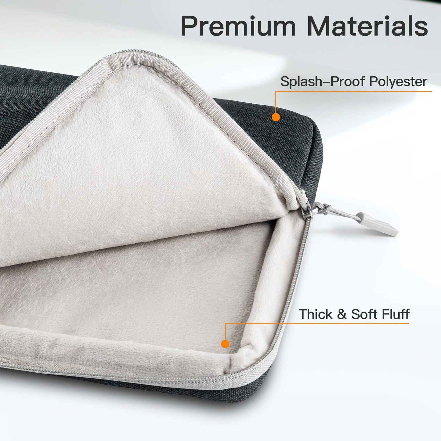 JETech Laptop Sleeve for 15 Inch Notebook, Compatible with MacBook Air 15 Inch M3/M2, MacBook Pro 16 Inch M4/M3/M2/M1, Waterproof Shockproof Pouch Bag (Dark Grey)