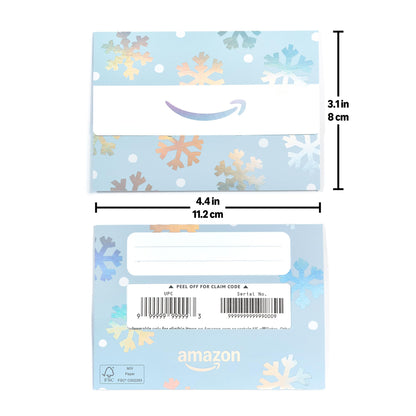 Amazon Physical Gift Card in Mini Envelope - Glistening Snowflakes | Christmas