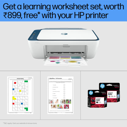 HP Ink Advantage 2878 WiFi Colour Printer - Print/Scan/Copy Ideal for Home, White