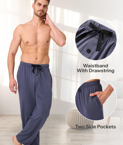 BAMBOO COOL Men's Pajamas Bottoms, Pajama Pants for Men, Lounge Sleep Pant, Pj Bottom, Soft Comfy Sleepwear with Pockets