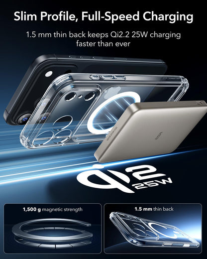 ESR for iPhone 17 Pro Max Case, Camera Control Cover, Compatible with MagSafe Accessories, TPU, Military-Grade Drop Protection, Shock-Absorbing Air Guard Corners, Hybrid Series, Clear