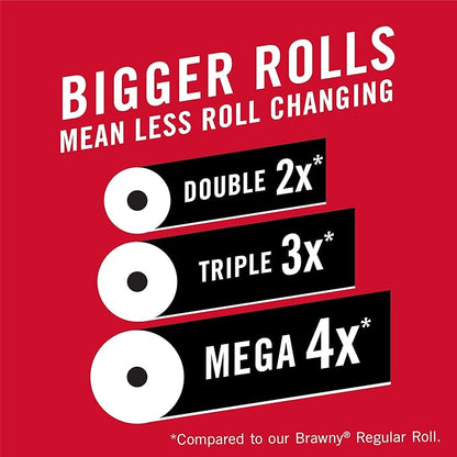 2-- brawny® tear-a-square® paper towels, 2 double rolls = 4 regular rolls