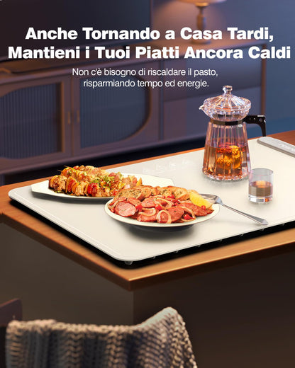 iTRUSOU Electric Warming Tray - Full Surface Heating,Rollable & Portable,Premium Silicone Nano-Material,3 Temperature Settings,Auto Shut-Off -Versatile Food Warmer for Gatherings,Parties,Everyday Use