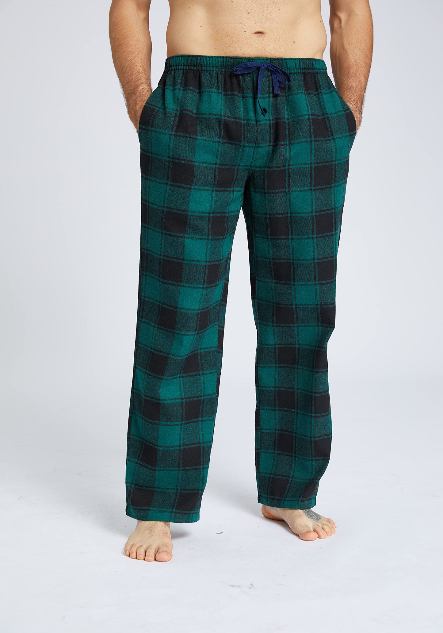 JupiterSecret Mens Pajama Pants Set Flannel Cotton Sleep & Lounge Pants, PJ Bottoms with Pockets and Button Fly 3 Pack