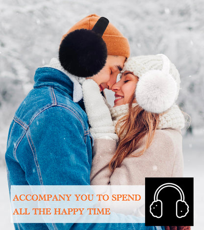 ZMUBB Winter Ear Muffs for Women Men - Foldable Fuzzy Earmuffs Faux Fur Ear Warmer, Perfect Ear Covers for Cold Days (green)